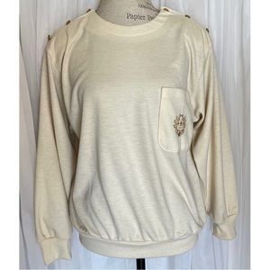 🌹SOLD🌹Vintage Cream & Gold Sweater Size: Medium